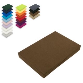 EXKLUSIV HEIMTEXTIL Jersey Spannbettlaken 200 x 220 cm Schokobraun 100% Baumwolle Öko - Tex Zertifiziert Bed-Sheet Bettlaken Spannbetttuch