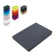 EXKLUSIV HEIMTEXTIL Jersey Spannbettlaken 200 x 220 cm Anthrazit 100% Baumwolle Öko - Tex Zertifiziert Bed-Sheet Bettlaken Spannbetttuch