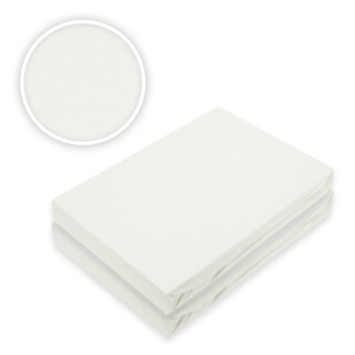 Jersey Spannbettlaken Doppelpack 90 - 100 x 200 cm Weiß