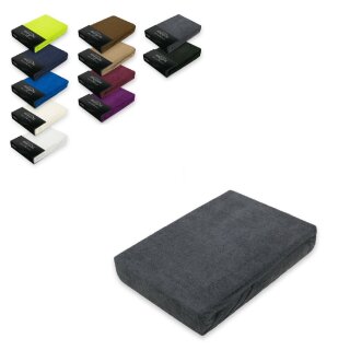 EXKLUSIV HEIMTEXTIL Frottee Spannbettlaken 90 - 100 x 200 cm Anthrazit 80% Baumwolle 20% Polyester  Öko - Tex Zertifiziert Bed-Sheet Bettlaken Spannbetttuch Topper Leinentuch