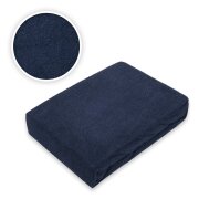 EXKLUSIV HEIMTEXTIL Frottee Spannbettlaken 90 - 100 x 200 cm Navyblau 80% Baumwolle 20% Polyester  Öko - Tex Zertifiziert Bed-Sheet Bettlaken Spannbetttuch Topper Leinentuch