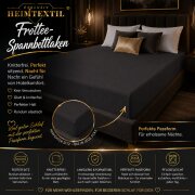 EXKLUSIV HEIMTEXTIL Frottee Spannbettlaken 140 - 160 x 200 cm Schwarz