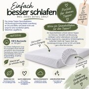 Topper Jersey Spannbettlaken 180 x 200 cm Naturweiß