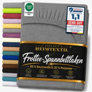 EXKLUSIV HEIMTEXTIL Frottee Spannbettlaken 180 - 200 x 200 cm Anthrazit