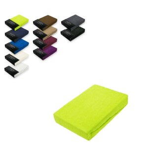 EXKLUSIV HEIMTEXTIL Frottee Spannbettlaken 90 - 100 x 200 cm Apfelgrün 80% Baumwolle 20% Polyester  Öko - Tex Zertifiziert Bed-Sheet Bettlaken Spannbetttuch Topper Leinentuch