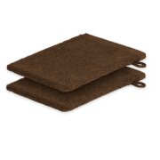 2 x Waschhandschuh 15 x 21 cm 500g/m²  Schokobraun