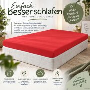 Topper Jersey Spannbettlaken Doppelpack 90 x 190 - 100 x 200 cm Rot