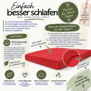 Topper Jersey Spannbettlaken Doppelpack 90 x 190 - 100 x 200 cm Rot