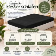 Topper Jersey Spannbettlaken Doppelpack 90 x 190 - 100 x 200 cm Schwarz