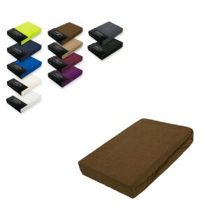 EXKLUSIV HEIMTEXTIL Frottee Spannbettlaken 60 - 70 x 140 cm Schokobraun 80% Baumwolle 20% Polyester  Öko - Tex Zertifiziert Bed-Sheet Bettlaken Spannbetttuch Topper Leinentuch