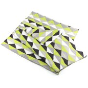 Kuscheldecke 130x160 cm – Weiche Strickdecke aus 100% Acryl, Flauschige Wohndecke mit Rautenmuster, Plaid Sofa Decke, Überwurf, Geschenk mit Schleife, Grün/Grau