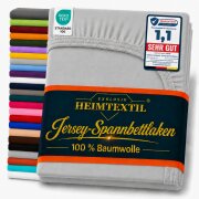 EXKLUSIV HEIMTEXTIL Jersey Spannbettlaken 120 x 200 cm Grau