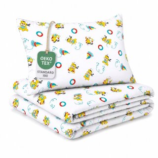 Kinderbettwäsche Paul 100x135 cm Baumwolle – 2-teiliges Set mit Kissenbezug – OEKO-TEX – Bettwäsche Kinder mit Reißverschluss, pflegeleicht & hautfreundlich