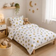 Kinderbettwäsche Paul 100x135 cm Baumwolle – 2-teiliges Set mit Kissenbezug – OEKO-TEX – Bettwäsche Kinder mit Reißverschluss, pflegeleicht & hautfreundlich