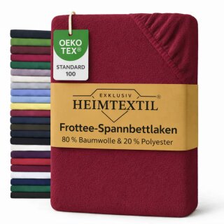 EXKLUSIV HEIMTEXTIL Frottee Spannbettlaken Rundumgummizug Marke 70 x 140 cm Bordeaux 80% Baumwolle 20% Polyester  Öko - Tex Zertifiziert Bed-Sheet Bettlaken Spannbetttuch Topper Leinentuch