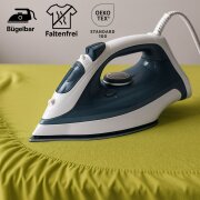 EXKLUSIV HEIMTEXTIL Frottee Spannbettlaken Rundumgummizug Marke 70 x 140 cm Limette/Apfelgrün 80% Baumwolle 20% Polyester  Öko - Tex Zertifiziert Bed-Sheet Bettlaken Spannbetttuch Topper Leinentuch