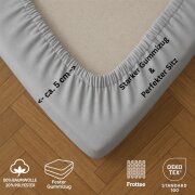 EXKLUSIV HEIMTEXTIL Frottee Spannbettlaken Rundumgummizug Marke 70 x 140 cm Silber 80% Baumwolle 20% Polyester  Öko - Tex Zertifiziert Bed-Sheet Bettlaken Spannbetttuch Topper Leinentuch