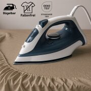 EXKLUSIV HEIMTEXTIL Frottee Spannbettlaken Rundumgummizug Marke 90 x 200 cm Sand 80% Baumwolle 20% Polyester  Öko - Tex Zertifiziert Bed-Sheet Bettlaken Spannbetttuch Topper Leinentuch