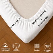 EXKLUSIV HEIMTEXTIL Frottee Spannbettlaken Rundumgummizug Marke 90 x 200 cm Weiss 80% Baumwolle 20% Polyester  Öko - Tex Zertifiziert Bed-Sheet Bettlaken Spannbetttuch Topper Leinentuch