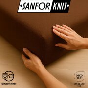 EXKLUSIV HEIMTEXTIL Frottee Spannbettlaken Rundumgummizug Marke 140 x 200 cm Schokobraun 80% Baumwolle 20% Polyester  Öko - Tex Zertifiziert Bed-Sheet Bettlaken Spannbetttuch Topper Leinentuch